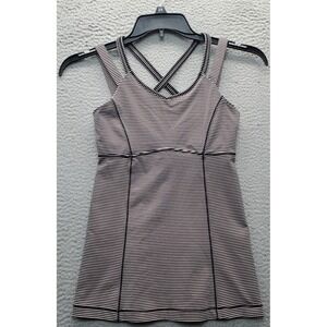 Lululemon Activewear Tank Top Womens 6 Multi Striped Padded Small Gym‎ Pullover